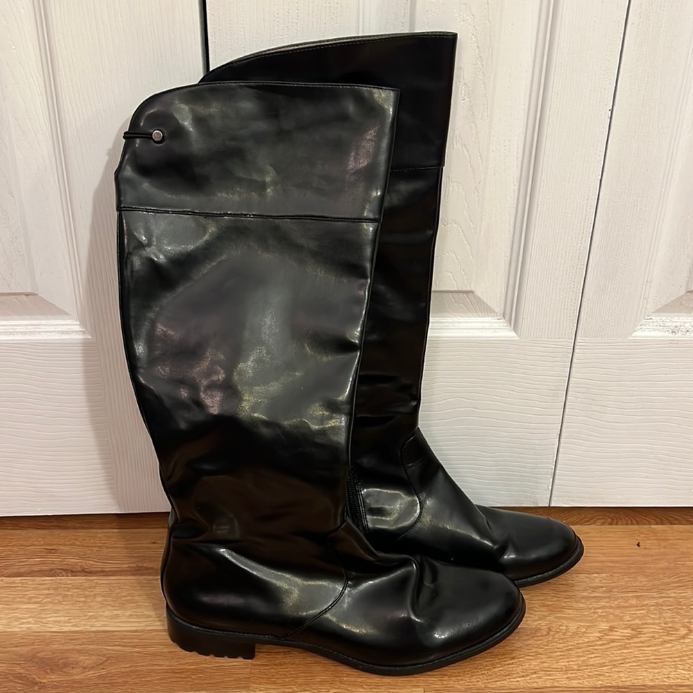 Calvin Klein leather knee high boots